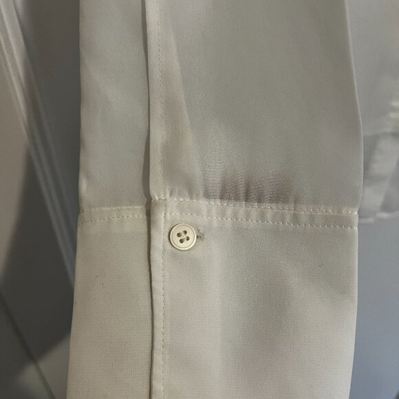 Women's Blouse - Sheer Cream Blouse with Sequin Collar - Picture 4 of 10